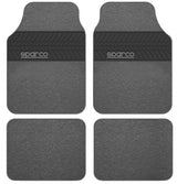 Sparco Set mit 4 grauen Teppichmatten mit Fersenpolstern