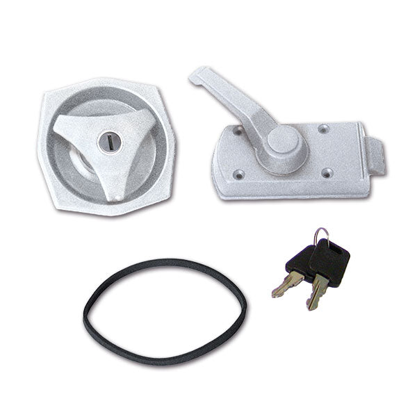 Cerradura blanca 1033 con llaves y cilindro SRT1033B