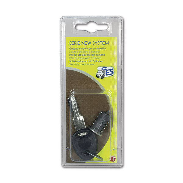 Kit 2 chiavi e 1 cilindro New System - blister 8032793931805