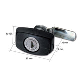 Cerradura negra 1046 con cilindro y llave SRT1046N