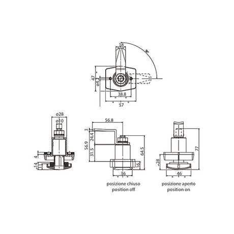 Zadi Serratura push bianca con chiavi