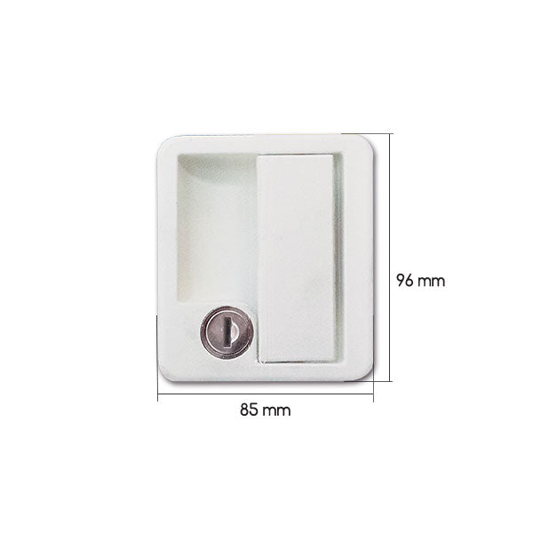 1070 white lock with key and cylinder SRT1070BPE