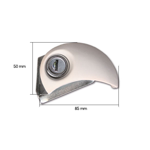 Cerradura Moon Flap derecha con cilindro y llaves SRT1105
