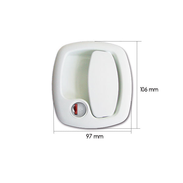 Zadi Maniglia esterna 1200 bianca con cilindretto e chiavi Zadi