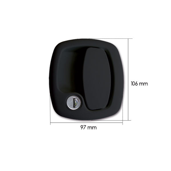 Tirador Exterior Zadi 1200 Negro Con Cilindro y Llaves Zadi