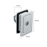 Cerradura Quadro blanca con cilindro y llaves SRT2015B