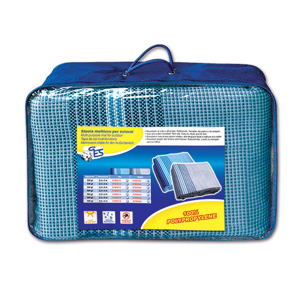 Tapete rayado estándar 300 gr azul 3 m con bolsa STM3013