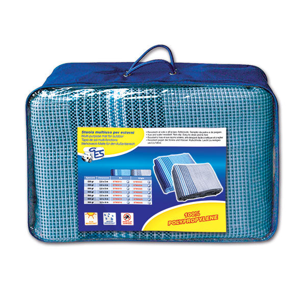 Tapete rayado estándar 300 gr azul 4 m con bolsa STM3014