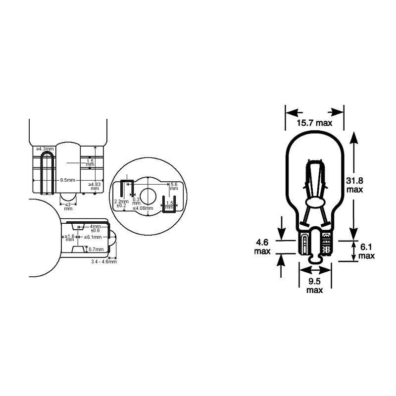 Okyami Scatola 10Pz lampadina 12v 10W T15 Arancio E0300147