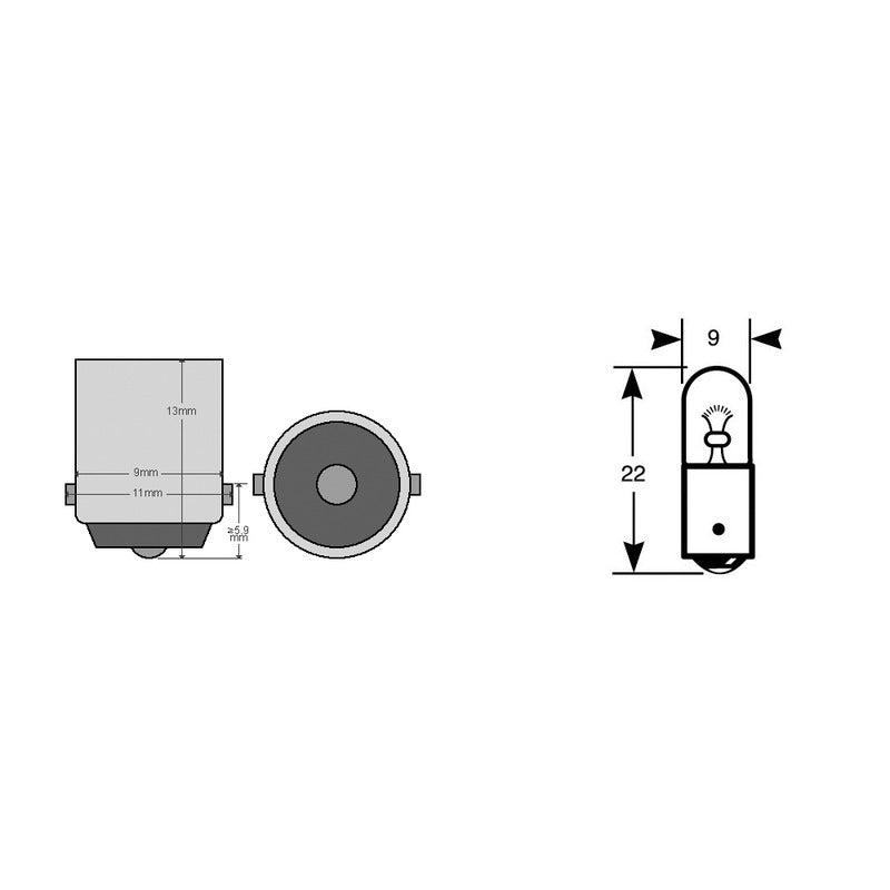 Riatec Scatola 10Pz lampadina 12v 4W Ba9S