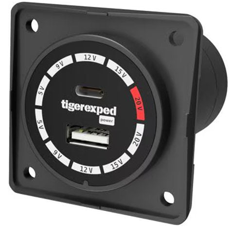 Tigerexped – Hocheffizientes USB-Panel-Ladegerät DC 9–30 V, max. 100 W
