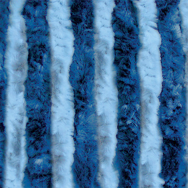 Chenille-Gardine hellblau/blau 56 x 200 cm TEN2104