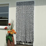Cortina de chenilla para autocaravanas y caravanas, blanco/gris, 90 x 20 cm, TEN2110