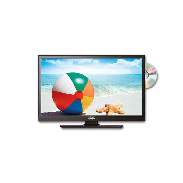 Antarion TV LED 19 pollici Camper e Caravan nera con DVB-T2 HEVC e DVD