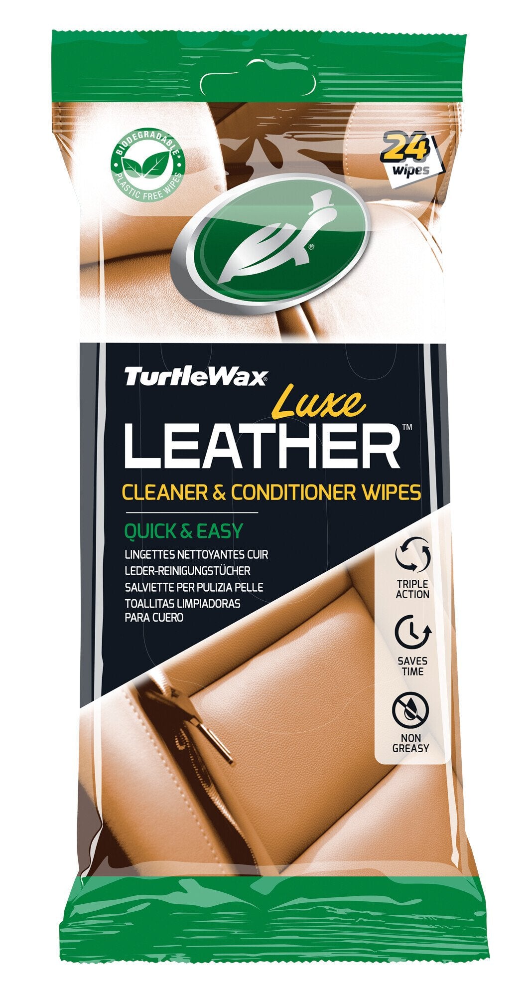 Turtle Wax Luxe leather, salviette per pulizia pelle - 24 pz