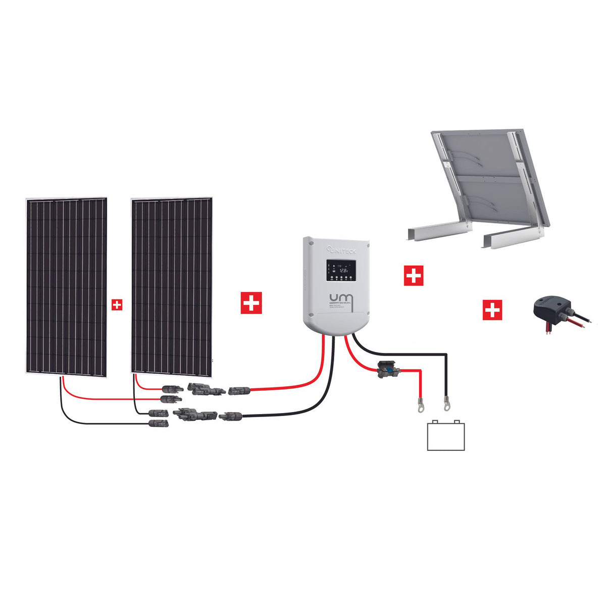 Uniteck Solar Panel Kit CASETTA 600W 12V Wall or Ground Mounting