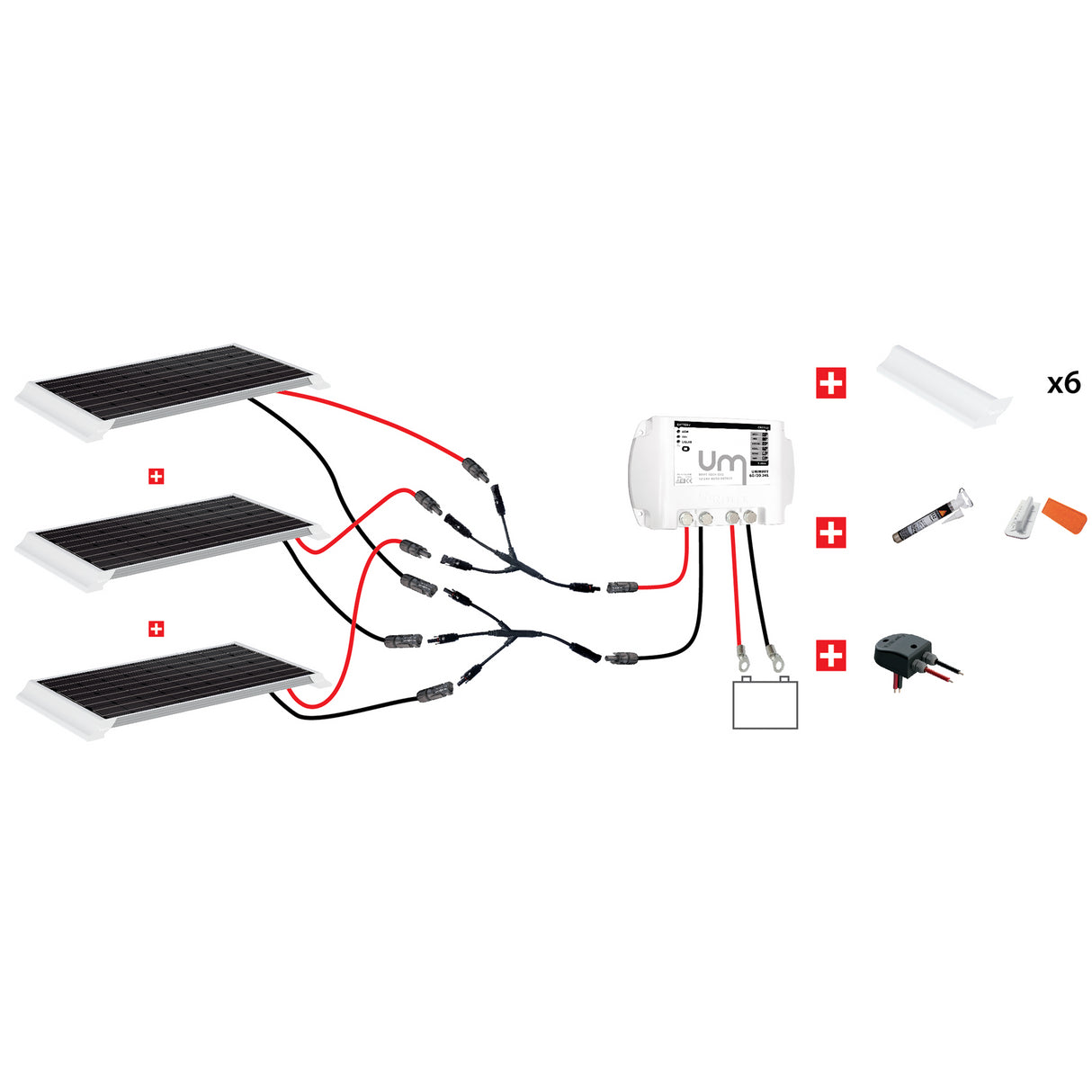 Uniteck CAMPER Solar Panel Kit 450W-12V Vehicle Mounting