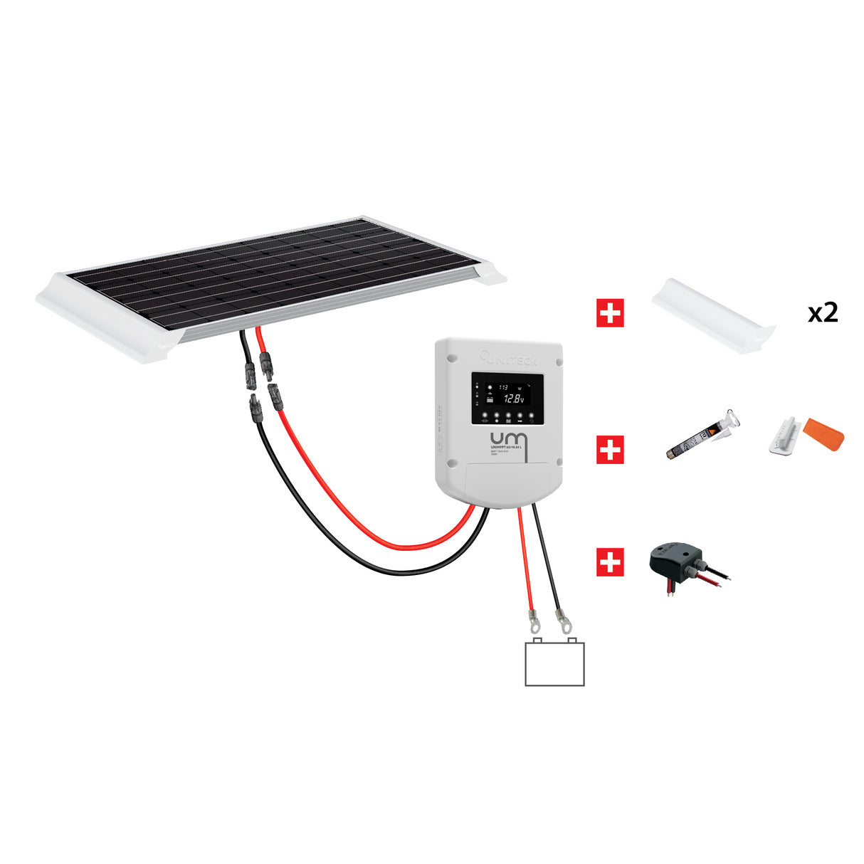 Uniteck CAMPER 100W-12V Solar Panel Kit for Vehicle Mounting