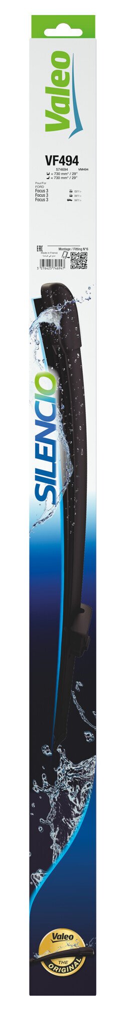 Valeo Silencio Flat Blades, spazzole tergicristallo VF494 730 + 730 mm 2 pz