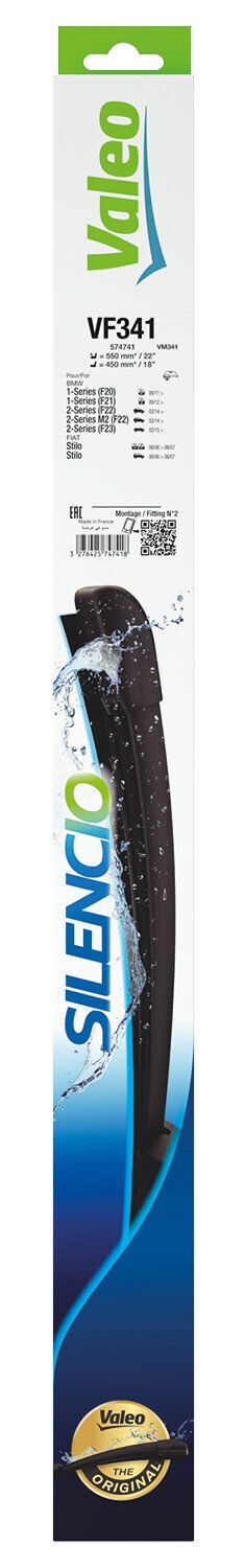 Valeo Silencio Flat Blades, spazzole tergicristallo VF341 550 + 450 mm 2 pz