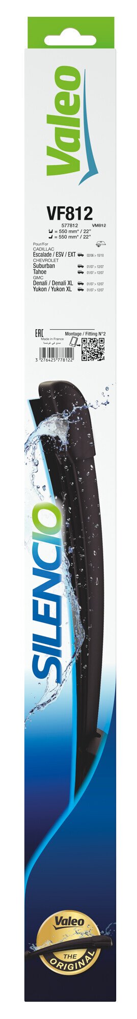 Valeo Silencio Flat Blades, spazzole tergicristallo VF812 550 + 550 mm 2 pz