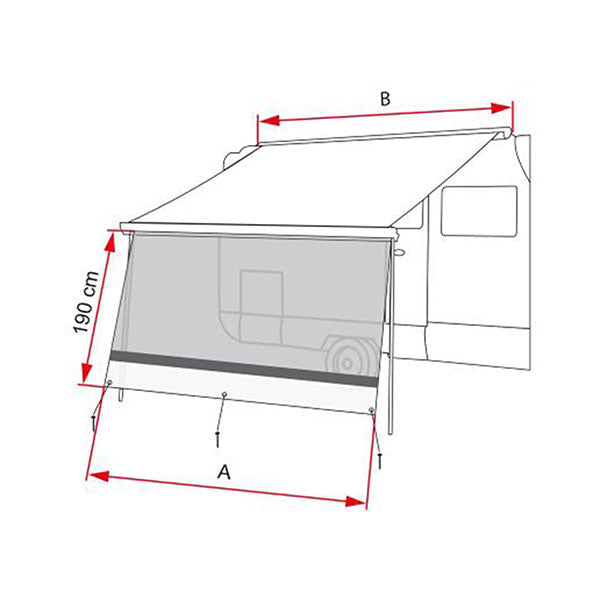 Fiamma Sun View XL Parete Frontale per Tendalino 260 x 190 cm