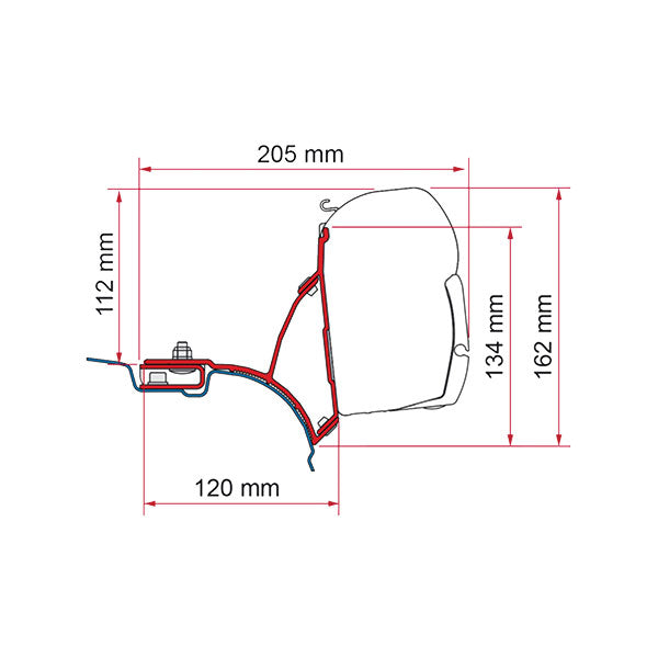 Fiamma Kit VW T5/T6 Transporter Caravelle Multivan per Veranda
