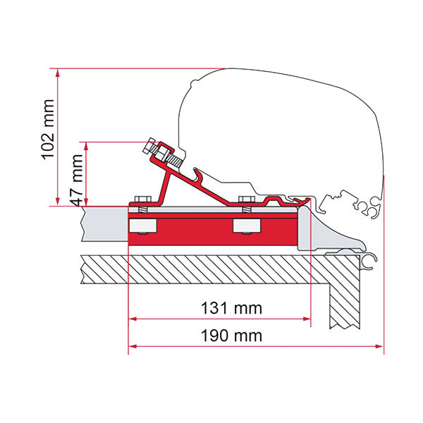 Fiamma Kit Fixing-Bar - 3 Staffe da 20 cm per Fixing-Bar Pro L