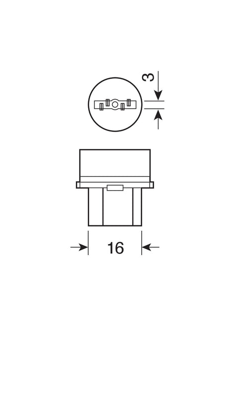 Pilot 12V Lampada con zoccolo vtr Blu-Xe 2 filamenti W21/5W 21/5W W3x16q 2 pz