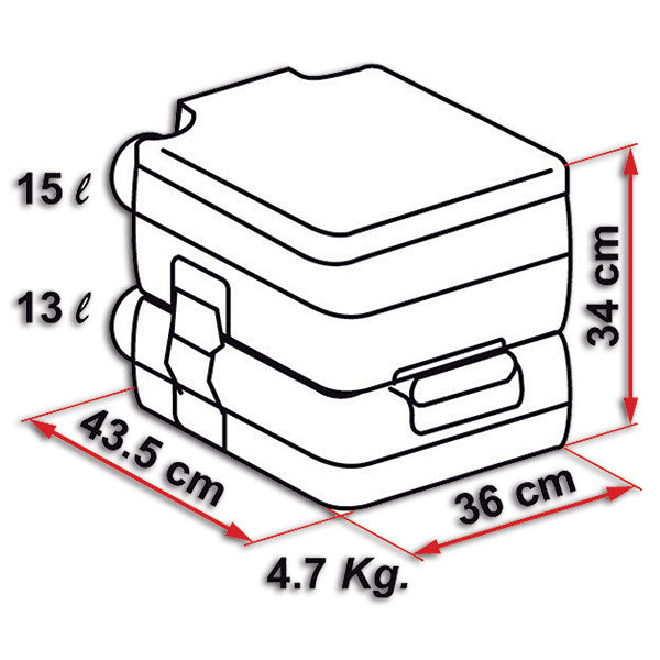 Fiamma Bi-Pot 34 Tragbare Toilette für Camping, Wohnmobil und Van 01354-01-