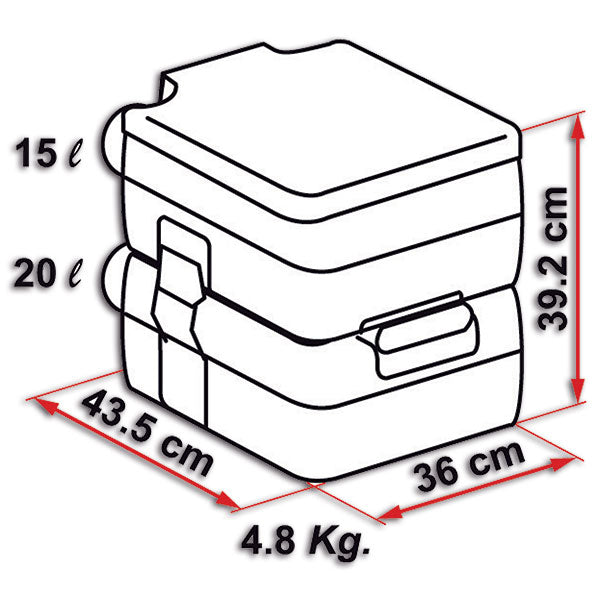 Fiamma BI-POT 39 Tragbare Toilette für Camping, Wohnmobil und Van 01355-01-