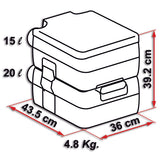 Fiamma BI-POT 39 Tragbare Toilette für Camping, Wohnmobil und Van 01355-01-