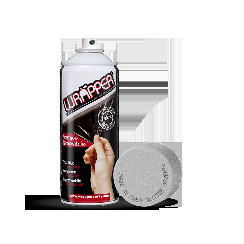 Wrapper pellicola spray rimovibile, 400 ml - Glitter argento