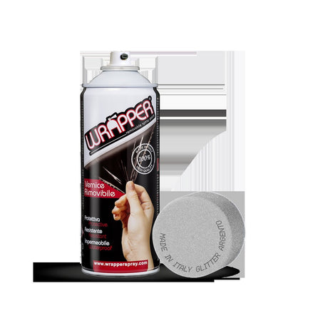 Wrapper pellicola spray rimovibile, 400 ml - Glitter argento