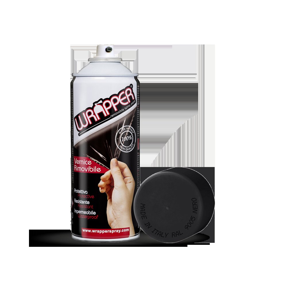 Wrapper pellicola spray rimovibile, 400 ml - Nero opaco - Ral 9005