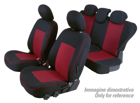 Set coprisedili Nero/Rosso Fiat 500 07/07>06/15 500C 07/09>06/15 C15003E QC15003E