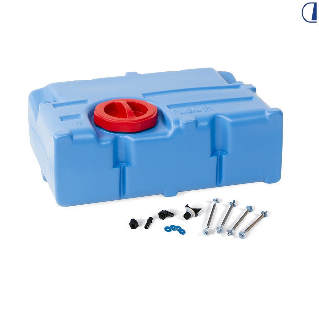 Tanica serbatoio acque 65 L blu per camper con raccorderie incluse