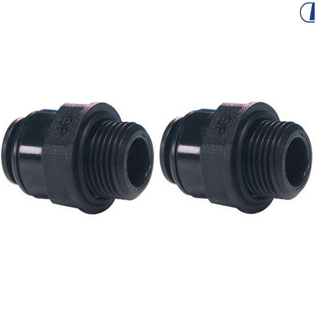 John Guest Terminale filetto 3/8" per tubo 12 mm – conf. 2 pz