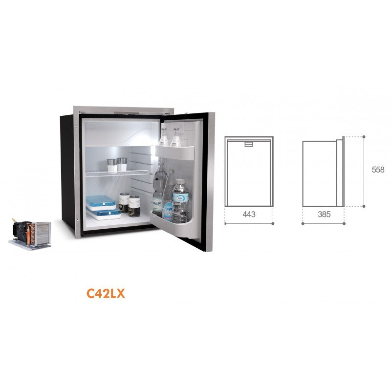 Vitrifrigo C90iX OCX2 Frigorifero Inox 90 Lt con Freezer 12/24V