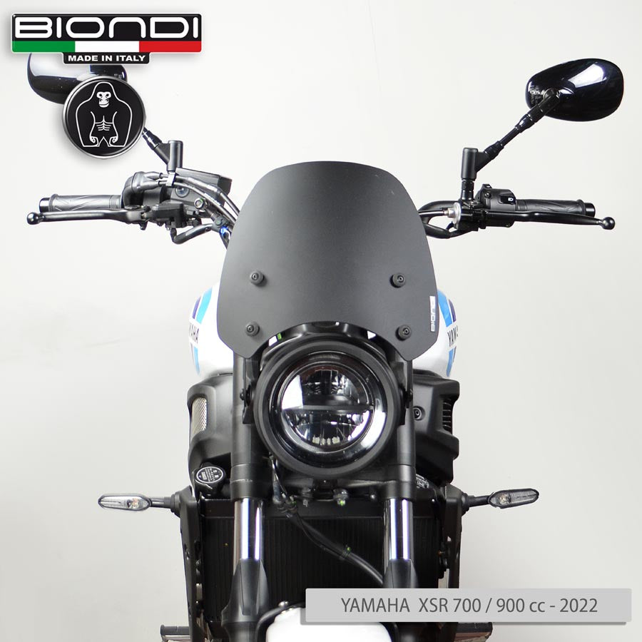 Biondi Cupolino Sport Nero Satinato con Kit Montaggio - Moto Guzzi V7 / Triumph Bonneville / Yamaha XSR / Benelli Imperiale