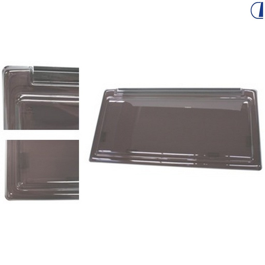 Di-Tec Ventana de compás para autocaravana 900x500 mm doble vidrio acrílico ahumado negro