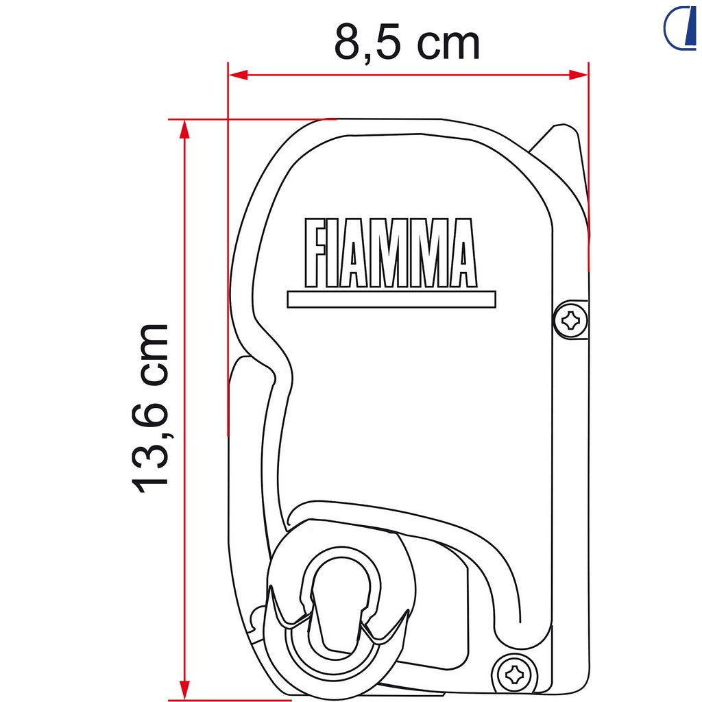 Fiamma Tendalino F45s 190 cm Polar White cassonetto Royal Grey