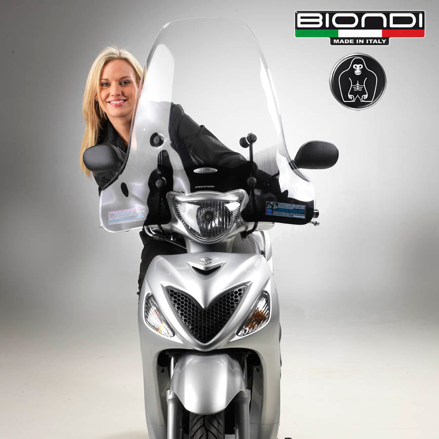 Biondi Parabrezza Mod. Z Trasparente Suzuki Sixteen 125/150 cc 2007-2014 con Kit Attacchi