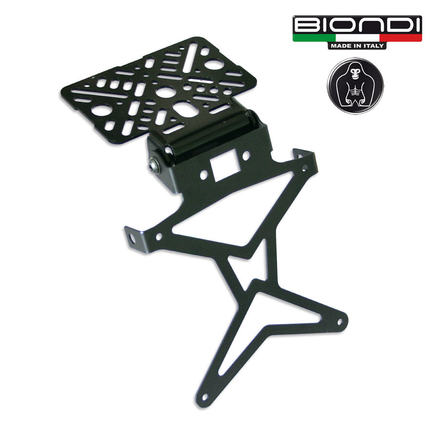 Biondi Portamatrículas Moto Semuniversal Regulable Acero Negro - 8901003