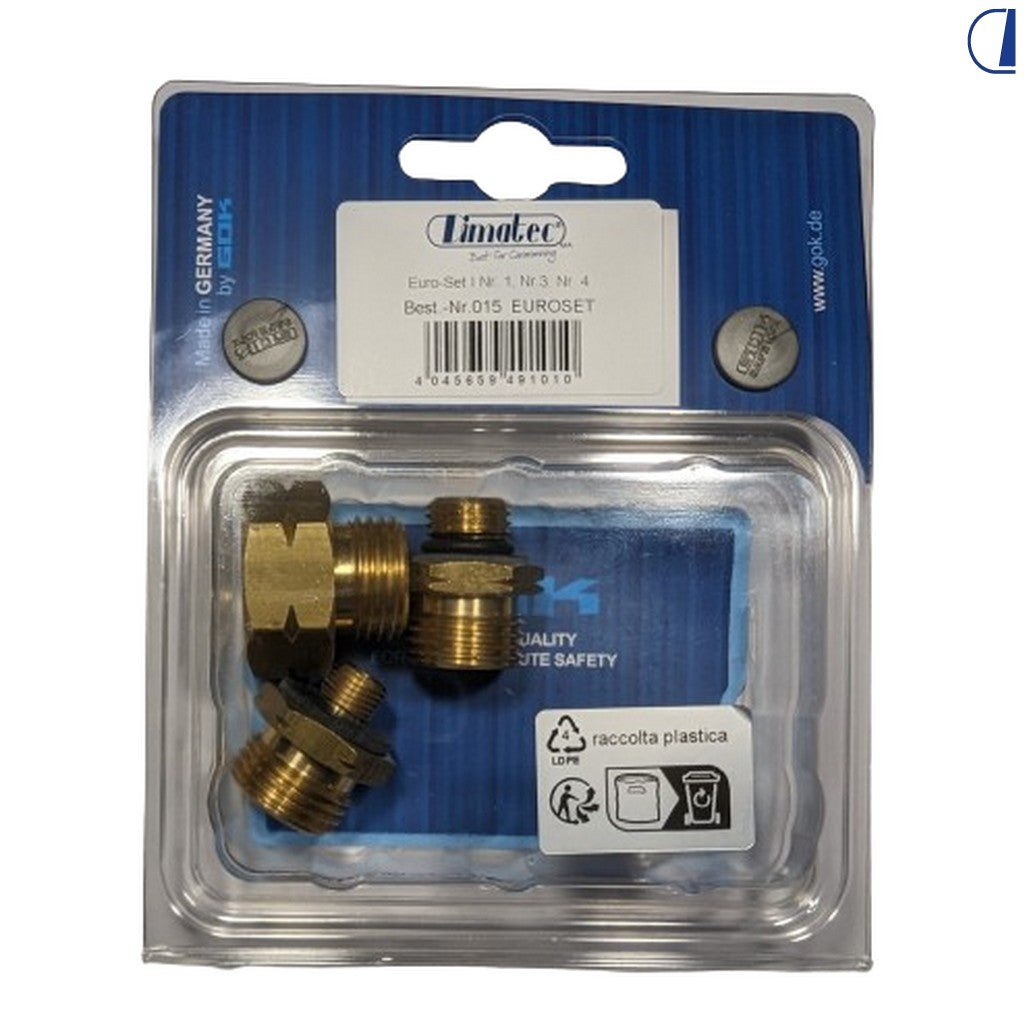 GOK Euro-Set IT set 3 adattatori per regolatore italiano su bombole europee