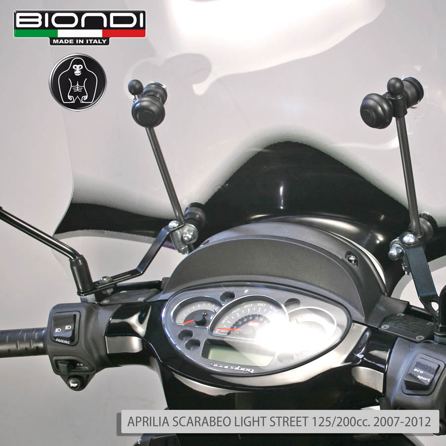 Biondi Parabrezza Z Aprilia Scarabeo Light-Street 125/200 cc 2007-2012 con Attacchi