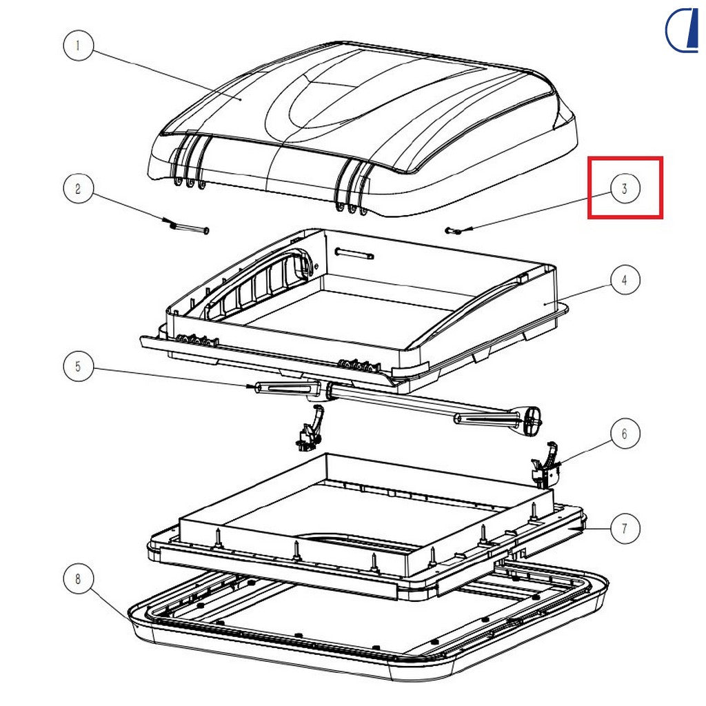 Asse cerniera per oblò Di-Tec 400x400 mm