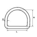 Medio anillo FNI de acero inoxidable 316, diámetro mm 5 x 25 x 22, S0437-A0525
