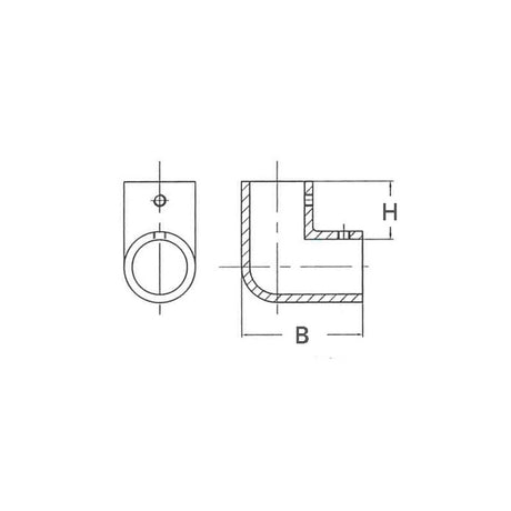FNI 90-Grad-Edelstahlwinkel, Durchmesser 22 mm, S0933-A0022