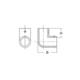 FNI Angolare Inox 90 Gradi Diametro mm 22 S0933-A0022
